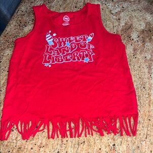 Wonder Nation Red Fringe Tank Top